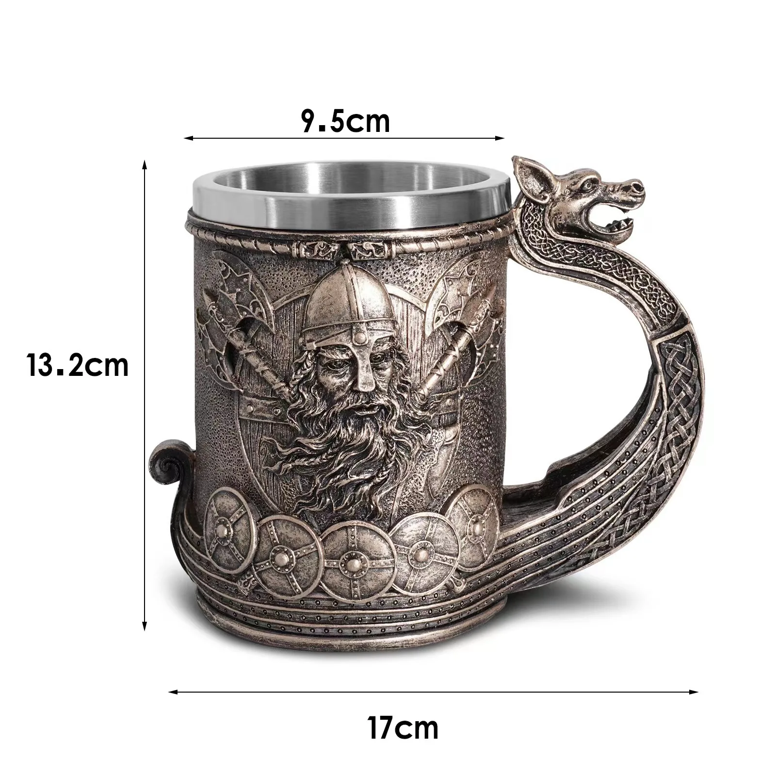 Пивная кружка Viking Pirate 600 мл из нержавеющей стали смолы средневековая ретро-кружка 3D для кофе вина