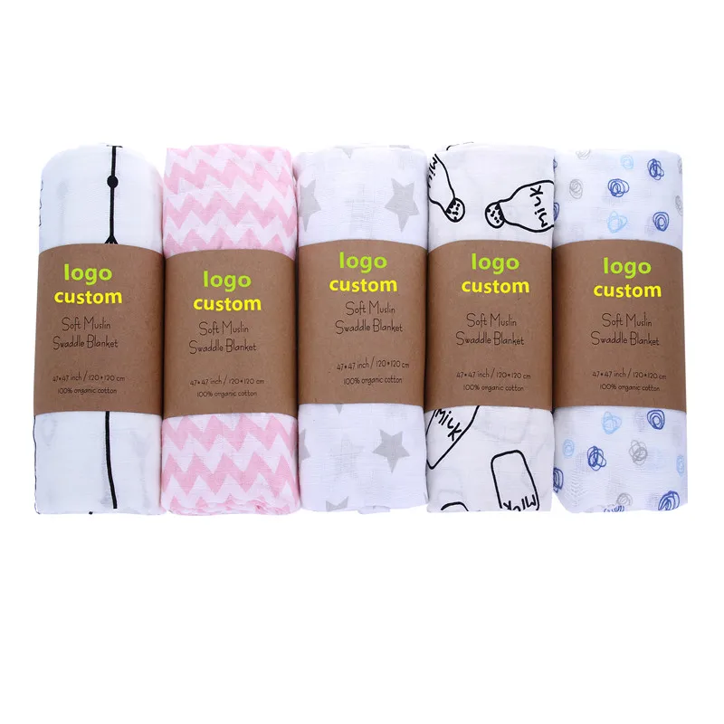 Baby swaddle Blanket Organic 100 Bamboo Cotton Receiving Blanket Print Baby Cribs Sheets Muslin Blanket