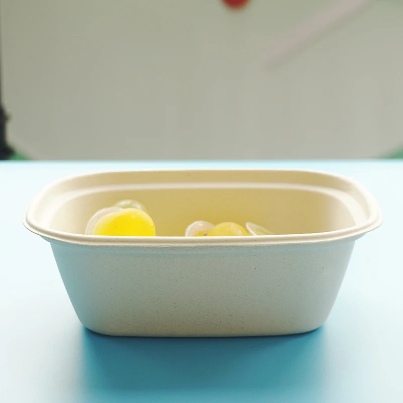 Hot Selling Rectangle Biodegradable 5-Compartment Plates Sugarcane Bagasse Food Tray