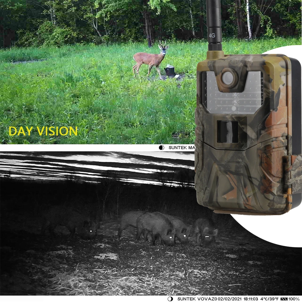 Фотоловушка с 4G живым потоком для наблюдения за дикой природой охотничья камера