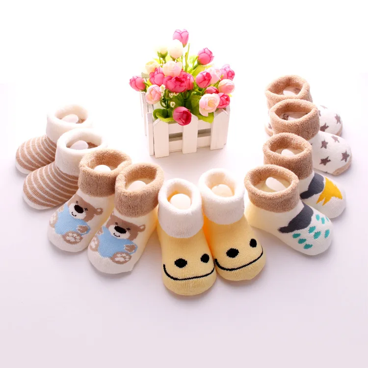 0-3 Years New Lovely Colorful Baby Socks Non-Slip Casual Baby Terry Socks Autumn Winter Use Mix Infant Crew Socks Wholesale