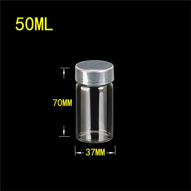 50ml Glass Bottle with Silver Screw Cover, Small Clear Bottle can Hold Food Decorations, can Customize Logo and Free Shipping