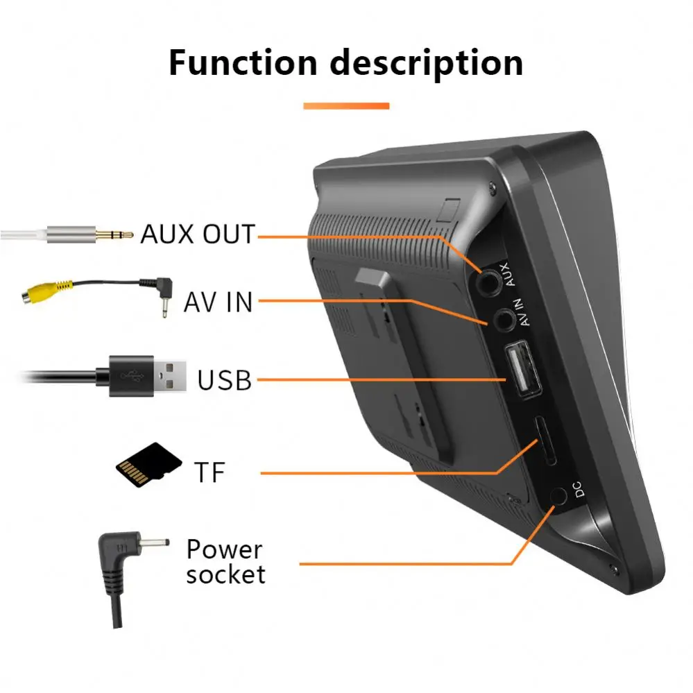 7 inch IPS Portable Wireless Carplay Android auto Car Touch Screen Multimedia navigation system Car monitor stereo Player