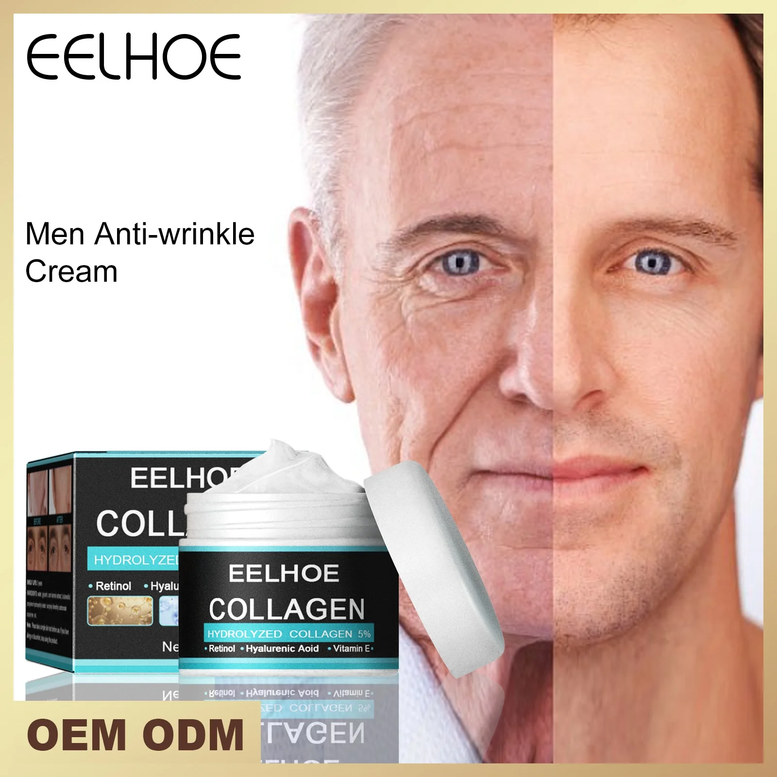 EELHOE Collagen Creams For Men Anti Wrinkle Anti Aging Face Cream Firming Moisturizing Hyaluronic Acid Cream Facial Care