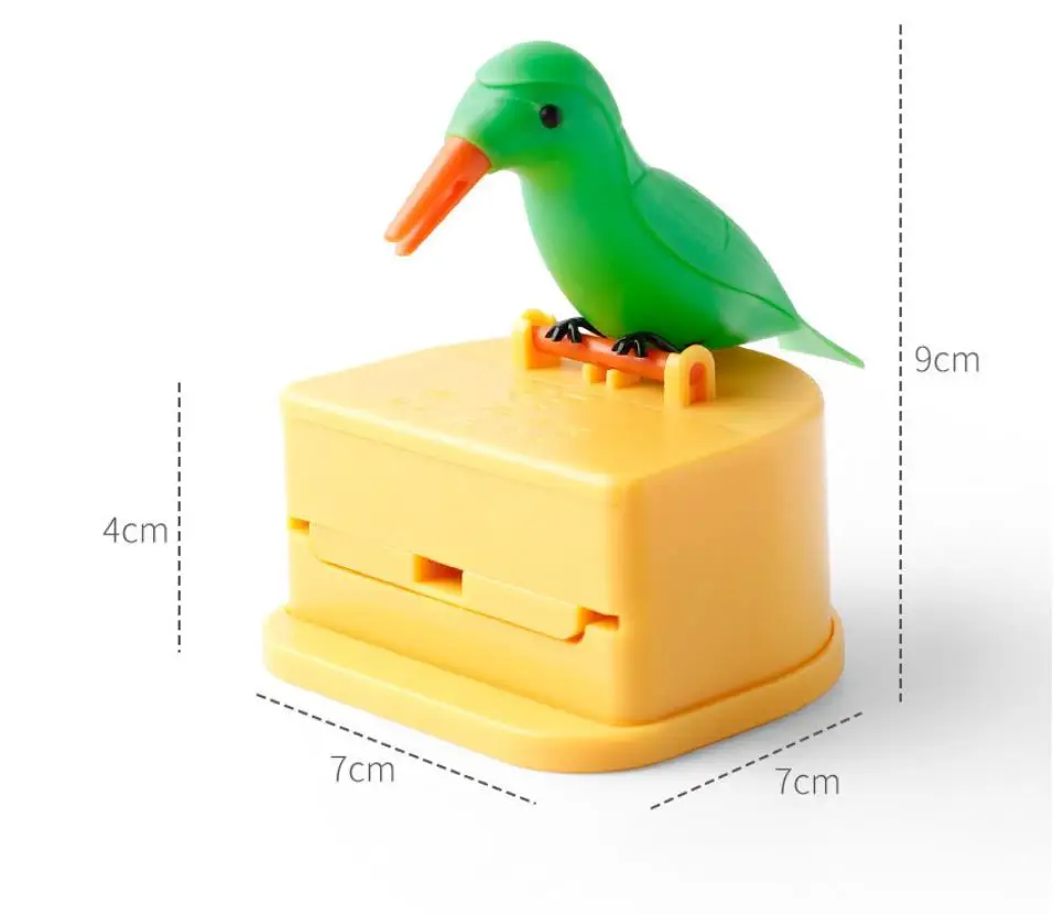 Automatic Storage Toothpick Dispenser Dinning Table Decor Press Type Toothpick Holder Bird Shape Toothpick Box Case