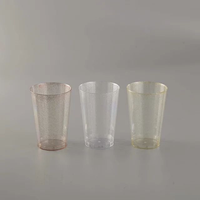New Arrival Wedding Party Easy Clean 12 Oz Rose Gold Glitter Heavy Duty Plastic PS Disposable Cups
