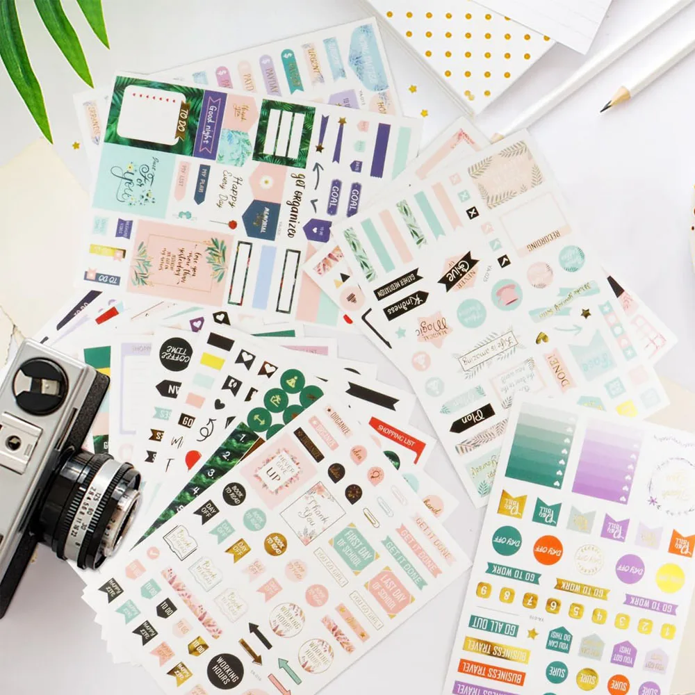 Decorative Paper Stickers Custom Adhesive Journal Planner Sheet Sticker For Notebooks