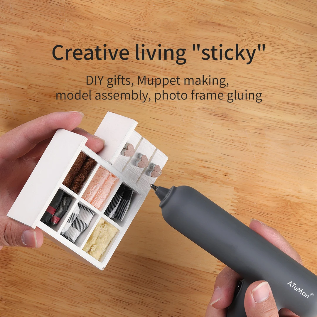 ATuMan Wholesale Glue Gun EG1 Safe Type-c Rechargeable Wireless DIY Tools Hot Silicone Melt Glue Gun