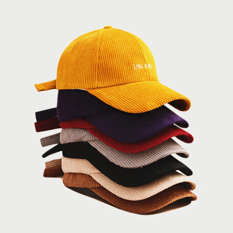 Custom made corduroy structured baseball cap gorras custom embroidery logo High Quality 6 Panel Men Women Corduroy baseball hat