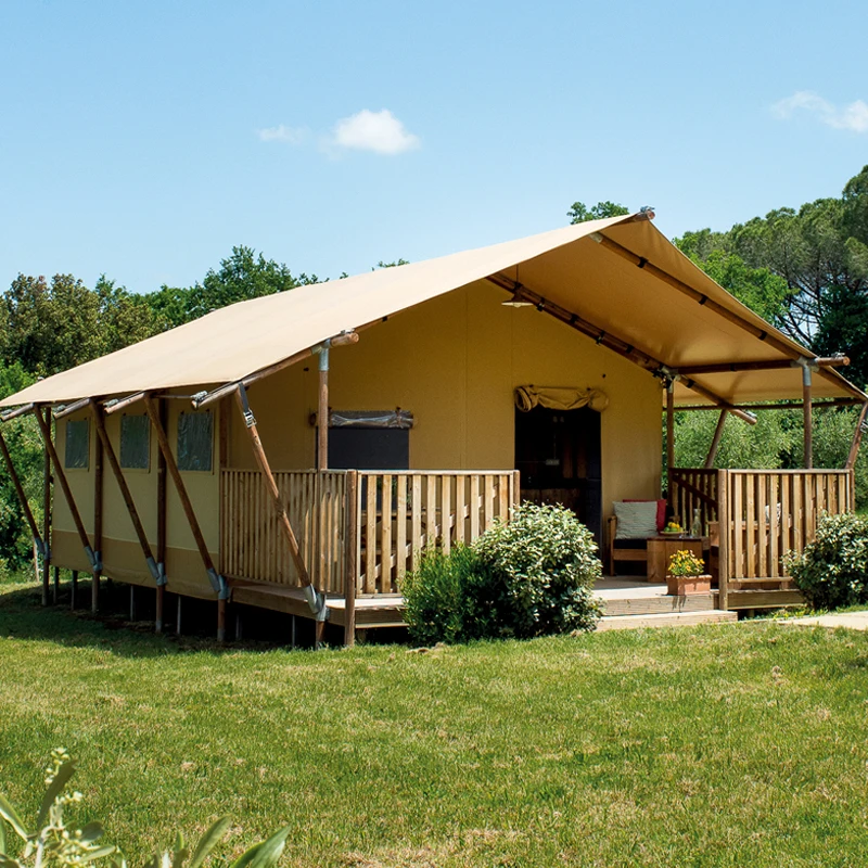 Outdoor Family Glamping Canvas Safari Tent S45 Luxury Hotel House Resort Trade Show Tent with Bathroom