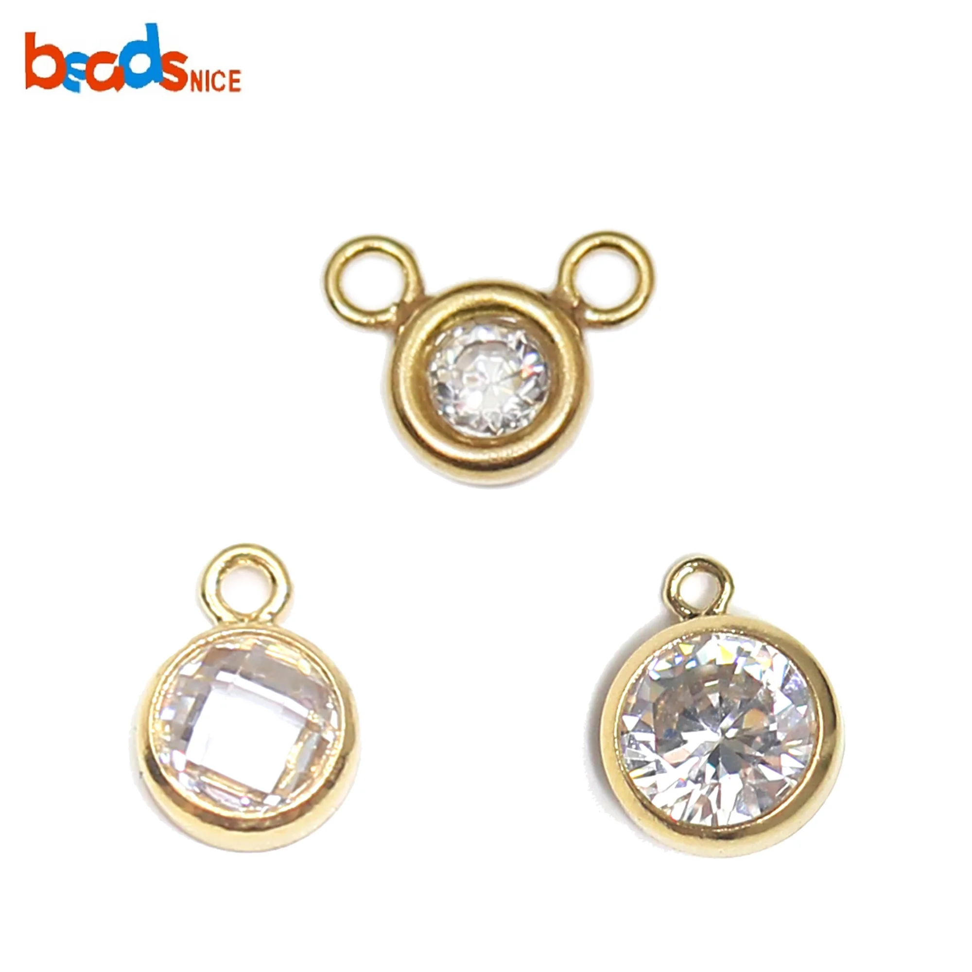 Beadsnice Gold Filled Crystal Pendant Charms With Ring Tiny Cubic Dangle Charm Wedding Jewelry for Pendant  ID40059