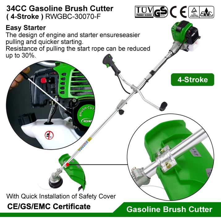 Sale 34CC Gasoline Power Grass Cutter 4-Stroke Farm Gardening Tools Gas Grass Trimmer Machine Lawn Mower Petrol Brush Cutters