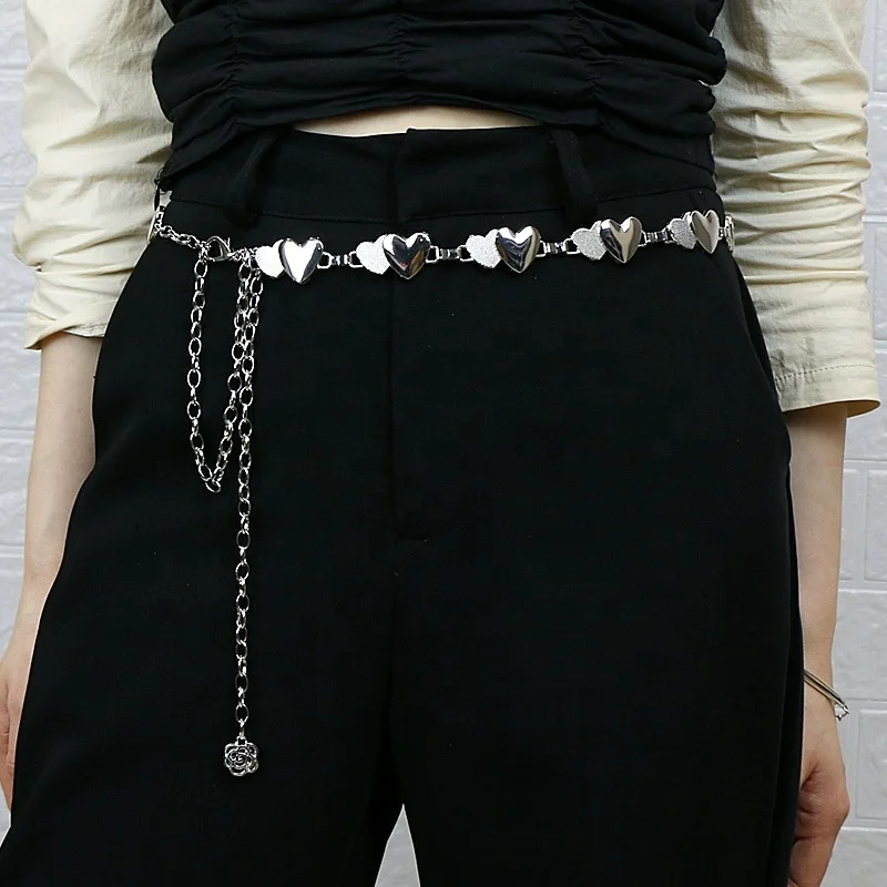 Fashion Korean version of JK hanging chain love belt ladies accessories metal waist chain