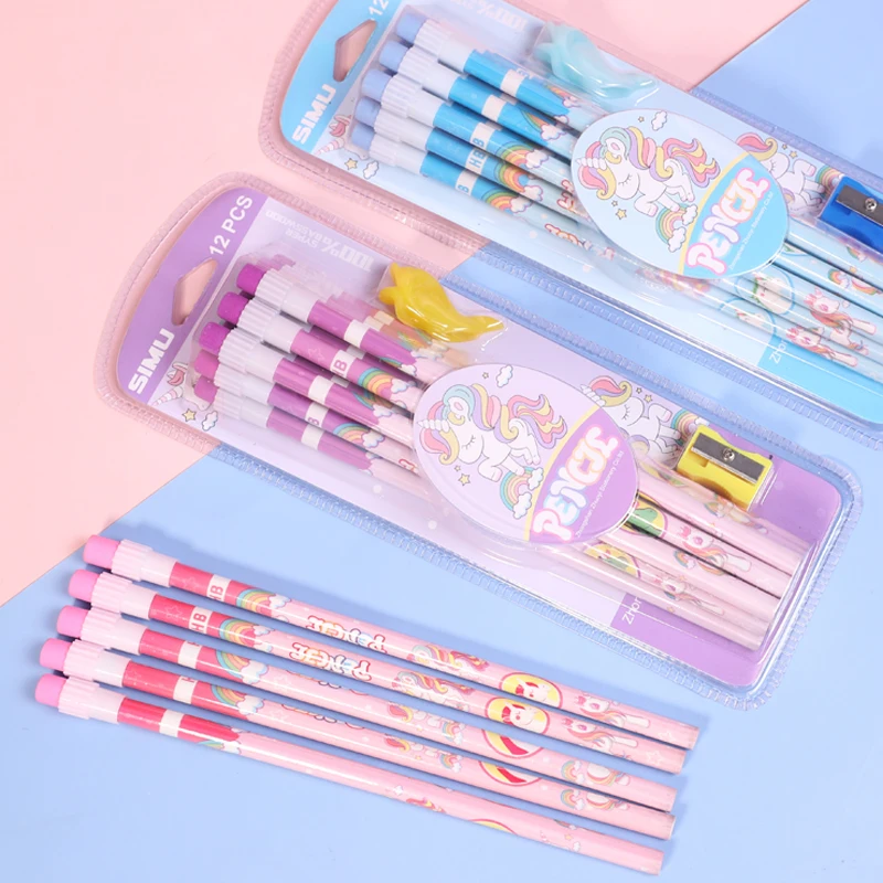 Cute Wholesale Office Stationery Kit Custom Children Back To School Stationery pen pencil Set Supplies For Kids