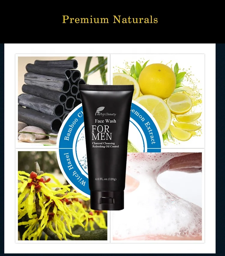 OEM your brand low price rich foaming oil control deep cleansing refreshing bamboo charcoal Facial Cleanser for men