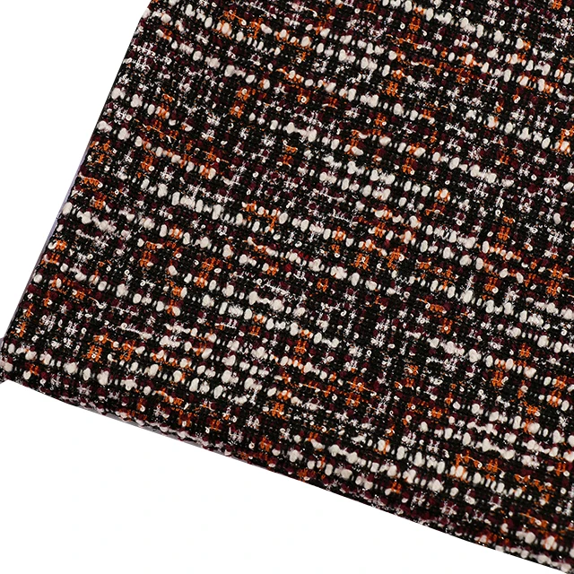 Polyester cotton spandex Jacquard orange Fashion coat fabric skirt coat jacket cloth