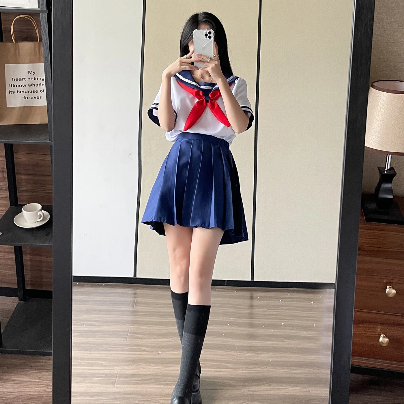Stock authentic jk uniform dress Autumn/Winter Day Department sailor suit preppy