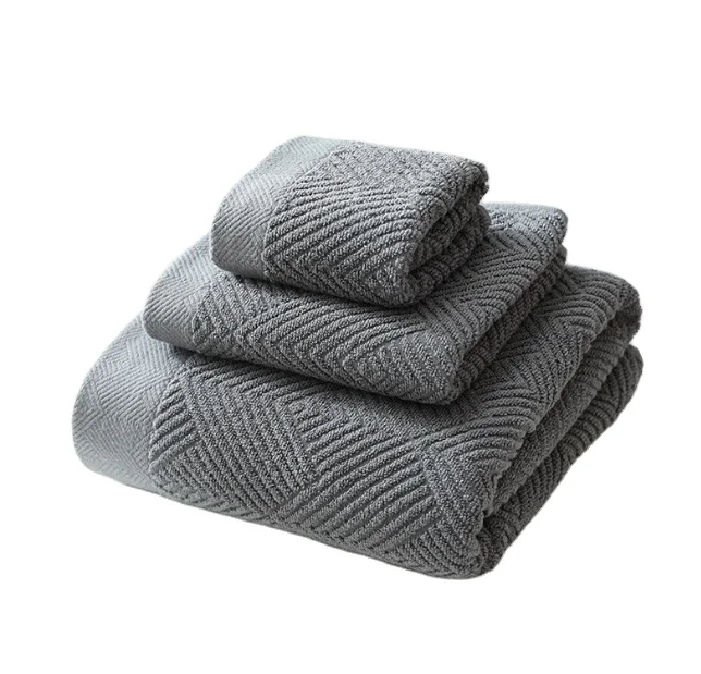 Amazon Lazada Shopee Original Supplier 3 in 1 Towel 500 GSM 3 Pieces White Towel Set Cotton Towel Set