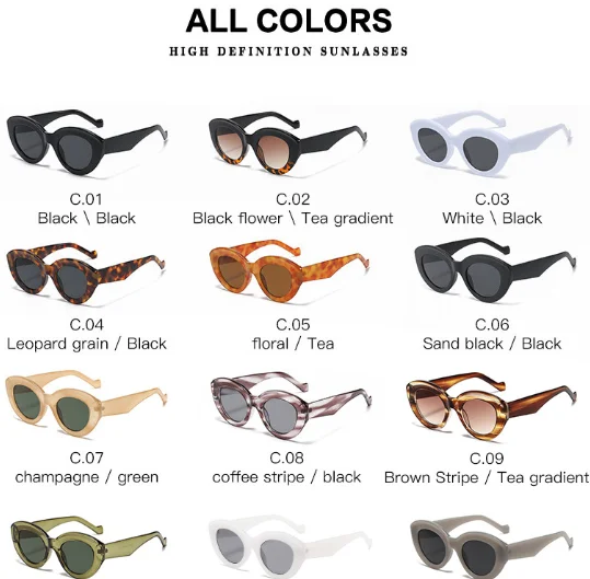 Wholesale Fashion Retro Oversized Cute Sun Glasses Uv 400 Custom logo Trending Women Shades Sunglasses