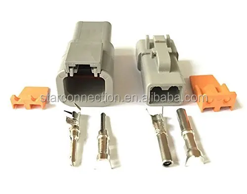 automobile Deutsch DT Series 4 Way Socket Connector Kit DTP06-4S + Pins & Wedglock DT 04 4P WP4P deutsch