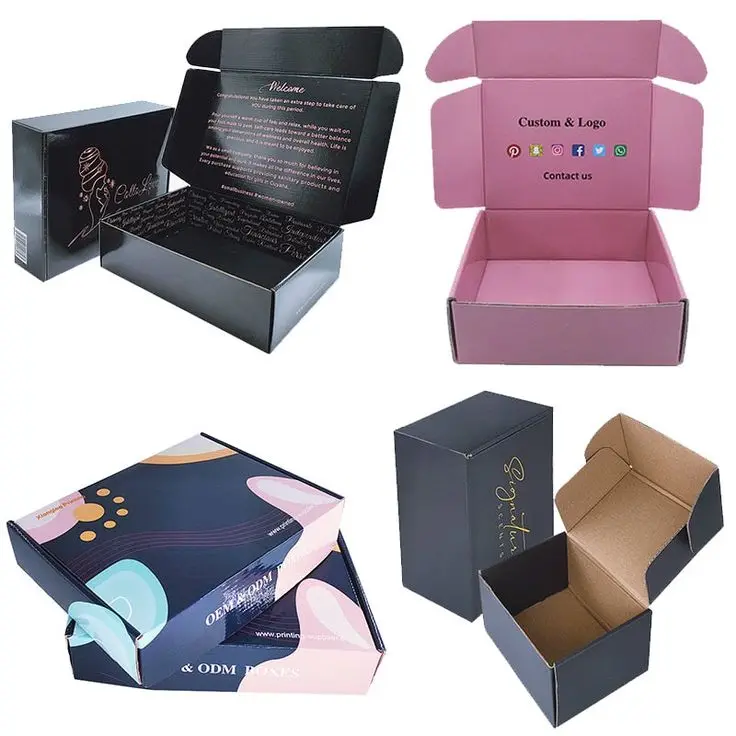 Custom Logo shipping mailer box Cardboard Print Fold Gift Mailing Paper Packaging Corrugated Box for Underwear, T shirt