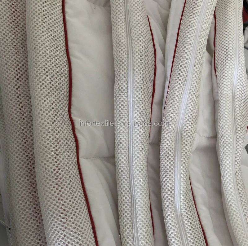 233TC DOWN PROOF 100%COTTON white color pillow shell with piping AND HEIGHT OR 3D MESH