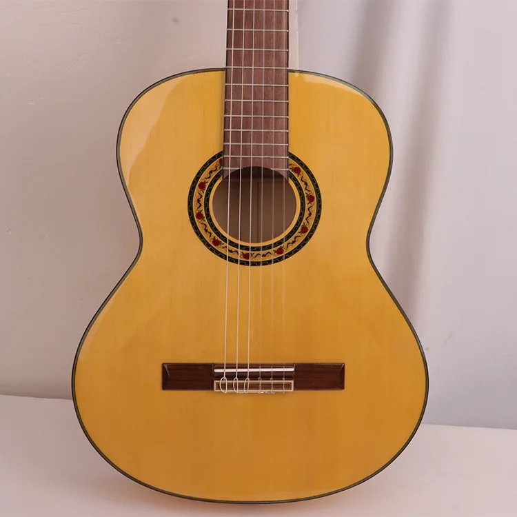 Wholesale new high-gloss 39 inch solid spruce top Flamenco 6 strings classical Guitar