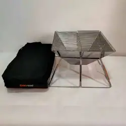 Стальной гриль для барбекю на древесном угле, портативная складная печь для барбекю, кемпинга на открытом воздухе