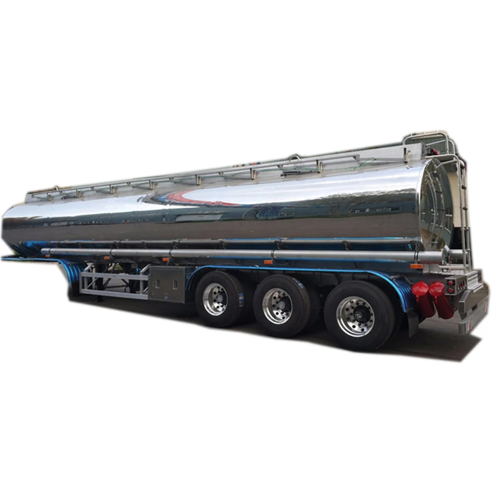 new and used 2/3 axles mirror aluminium ally tank semi trailer liquid fuel tanker truck trailer for transport