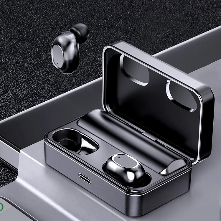 TWS Rectangle Box Earbuds Chip Touch LED Display Wireless Black Electronics Ear Pods Game Headphones Earphone