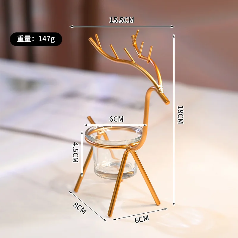 Wholesale Modern Iron Art Vintage Home Table Top Candlestick Decoration Ornament