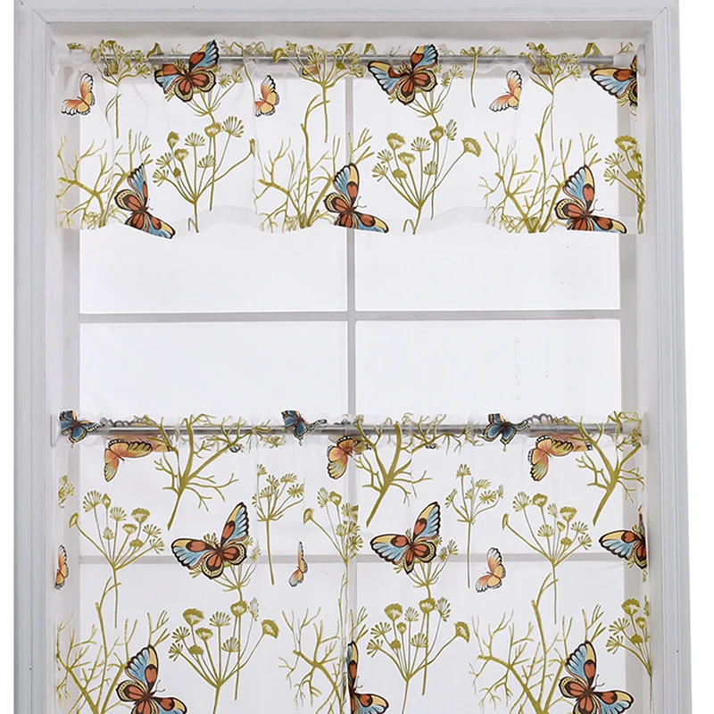 ZHONGHUA Stylish and exquisite kitchen sheer curtain luxury printed curtains