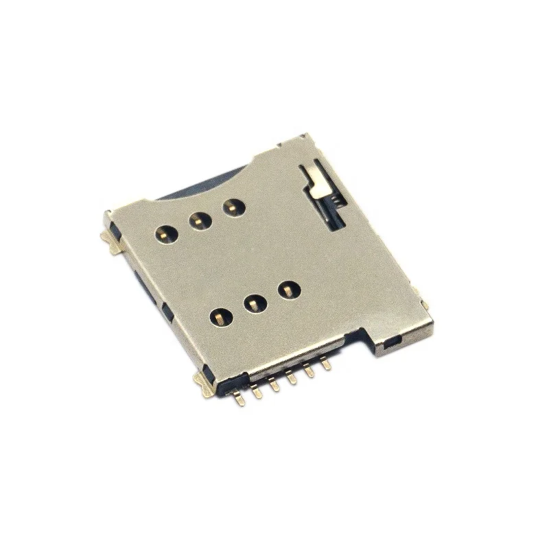 Micro sim card adapt  push push SMT type H=1.35 6 pin Slot socket Connector