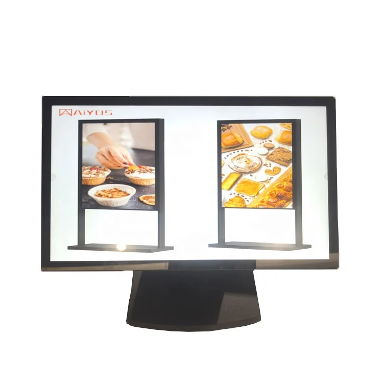 AIYOS new design ultra thin 15.6 inch 4+64GB LCD digital signage and display advertisement display payment ordering kiosk