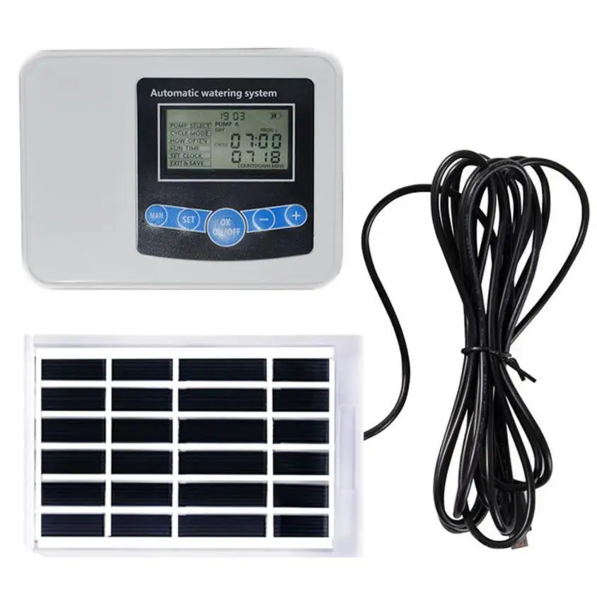 Solar Water Timer Programmable Garden Outdoor Hose Feature Timer With Rain Delay/manual/automatic Watering System