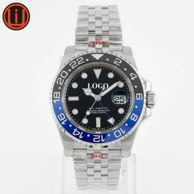  Роскошные светящиеся часы Noob ETA 904L Steel 126710BLNR GMT Master