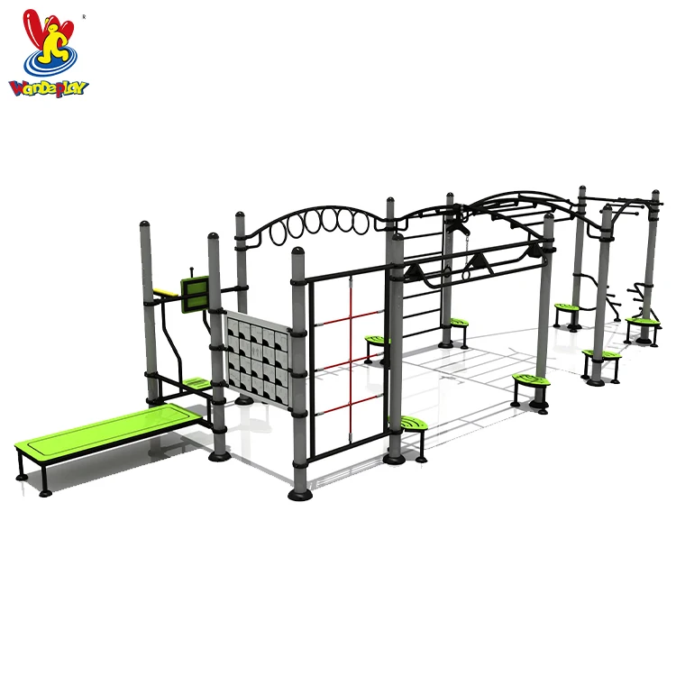 Outdoor Multi Gym Fitness Equipment Fitness Stations Street Workout Amusement Park Kindergarten Pre-school 10 Persons Wandeplay