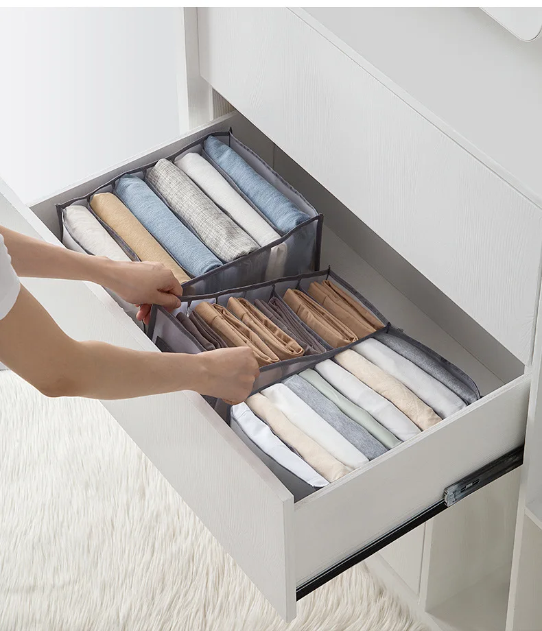 Washable Plastic Cloth Storage Home Drawers Bags Wardrobe Foldable Clothing Divide Closet Organizer Boxes