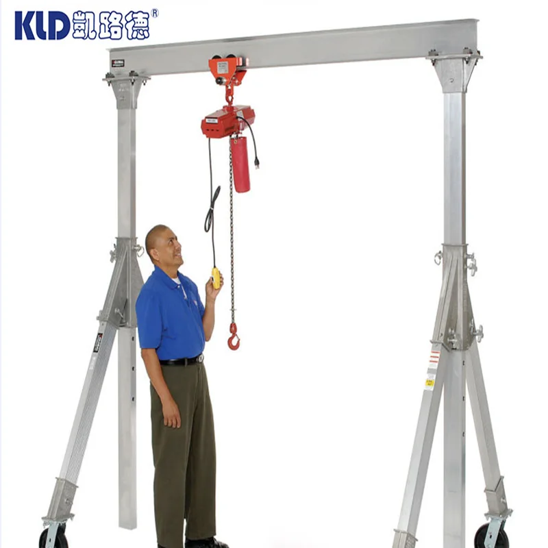 500kg 1000kg 2000kg 3000kg 5000kg Adjustable height span Unique portable aluminum gantry cranes