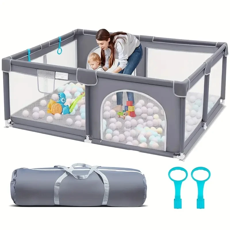 Print Cloth Fence  Playpen For Babies And Toddlers, Baby Playard For Indoor & Outdoor Active Center Game Fence Gate