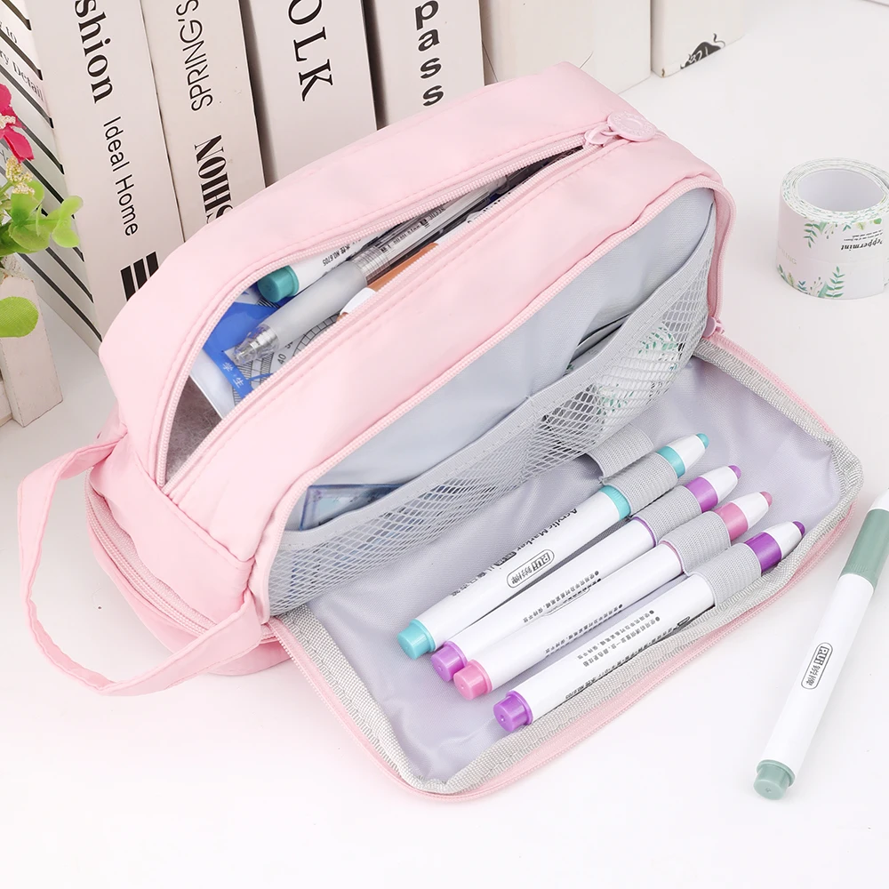 Pencil Case Large Capacity Pencil Pouch Handheld Pen Bag Cosmetic Portable Gift for Office School Teen Girl Boy Men Women Adult
