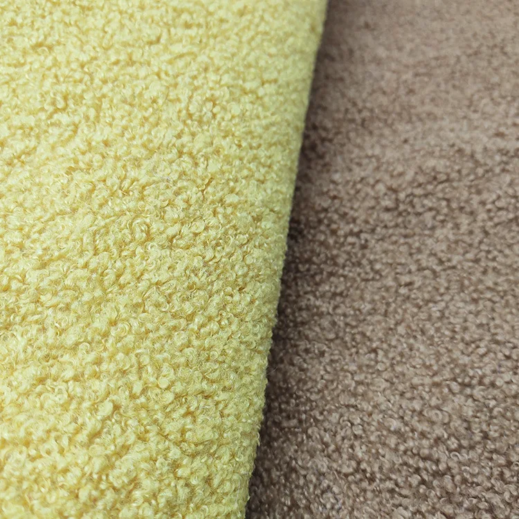 100% Polyester Fabric Knitted Teddy Bear Fur Fabric Sherpa Fleece Stretch Velvet Fabric