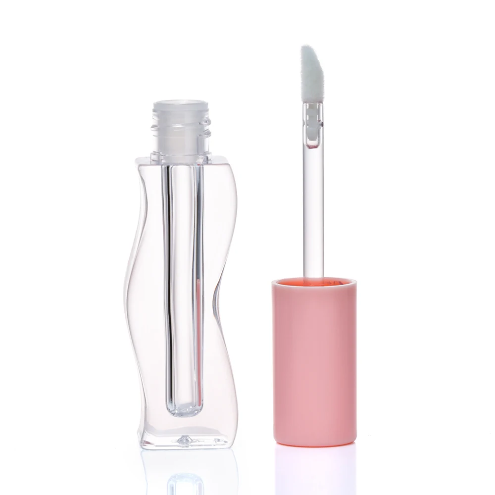 New product Customized Wavy line lip glaze tube with applicator water ripple lip gloss tube makeup package material