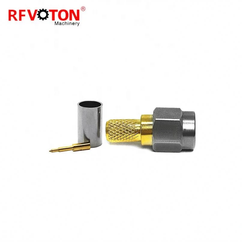 
stainless steel SMA plug male connector for LMR195 LMR200 RG58 RG223 RG400 