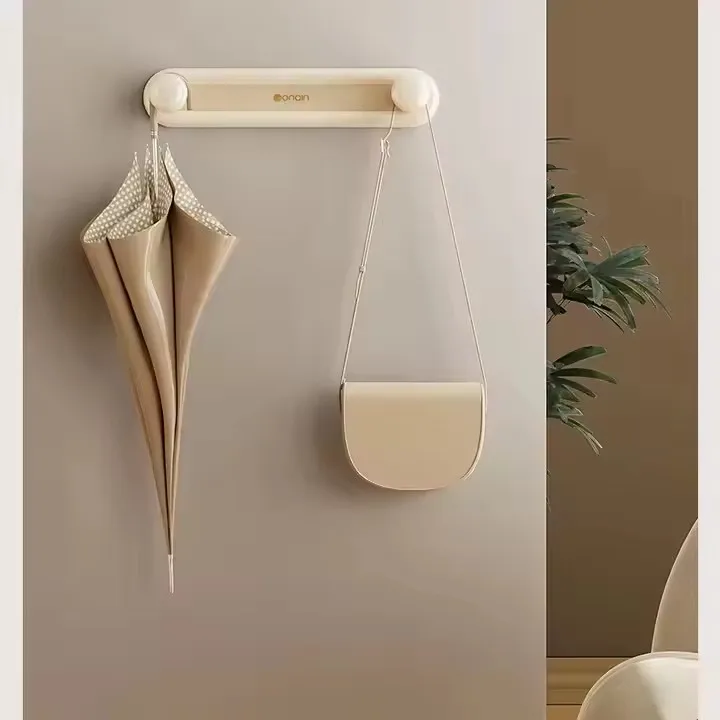 Multifunctional Plastic Household Telescopic Clothing Storage Rack Free Punched Balcony Finishing Hanger Storage Accessories
