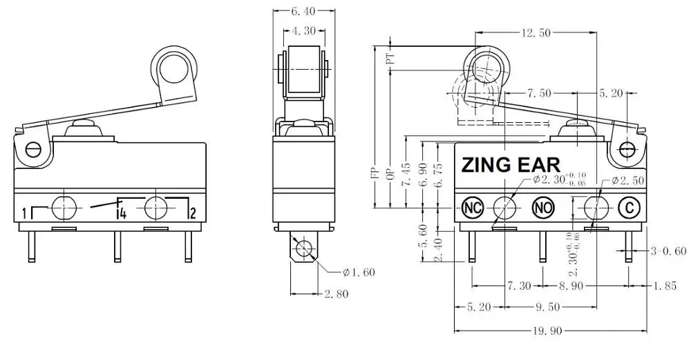 3 position high temperature limit switch for game control money sorter toy car switch