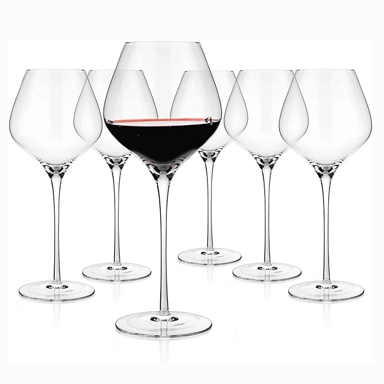 Hand Blown Italian Style Crystal Burgundy Wine Glasses Lead Free Premium Crystal Clear Wine Glass With Sedex 4P Audit