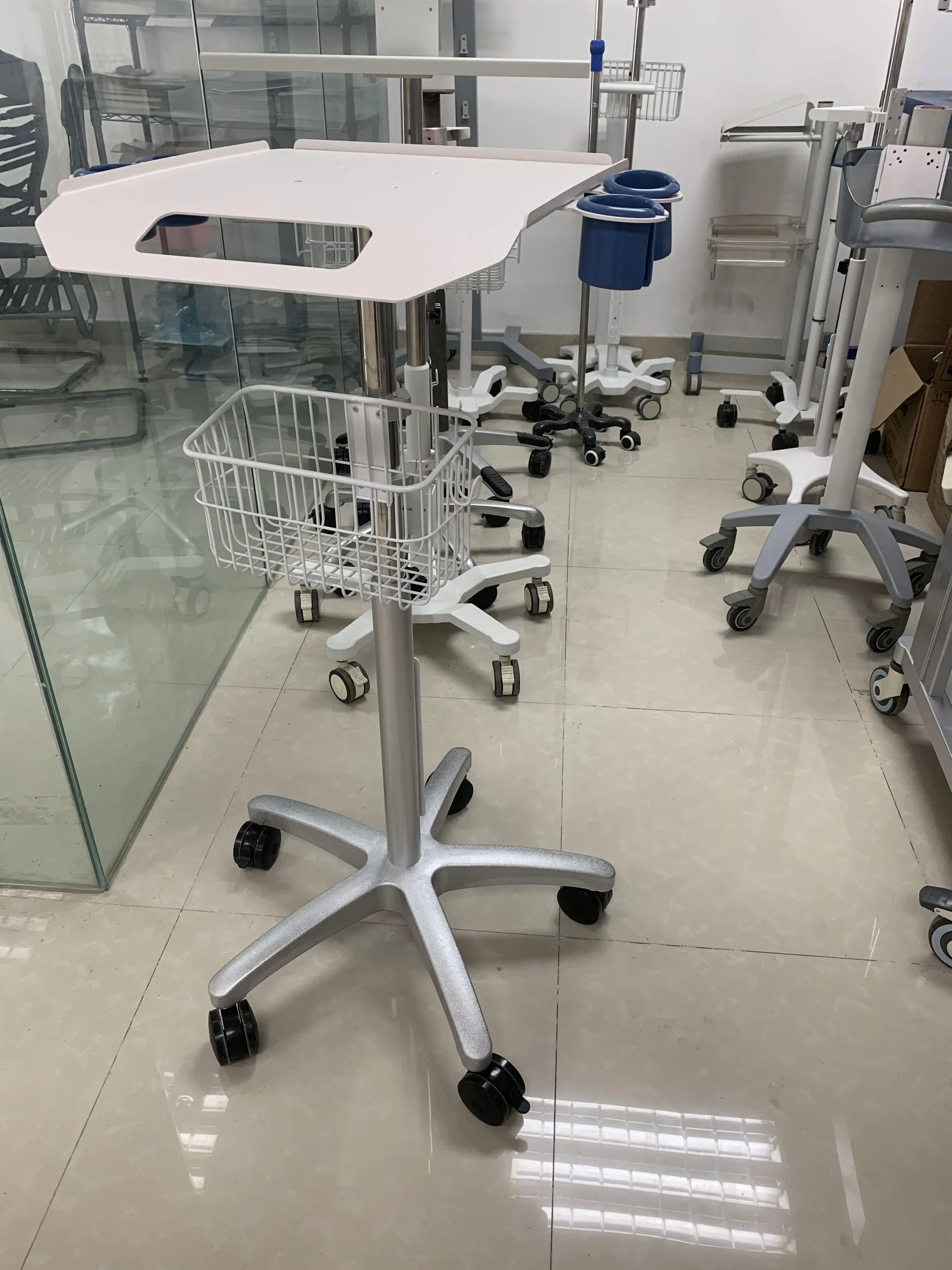 All In One Laptop Tablet Endoscope Patient Monitor Cart Ultrasound Trolley For Mindray Z5/6 M9 Te7 M7 Ge