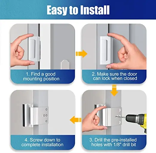 Defender security door reinforcement lock - add extra, high security door lock