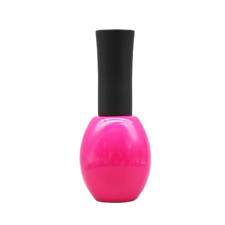 Round Shaped 15ML Empty Glass Nail Polish Bottle Cosmetic Nail Manicure bottle Top Coat Varnish bottle with Cap and Soft Brush